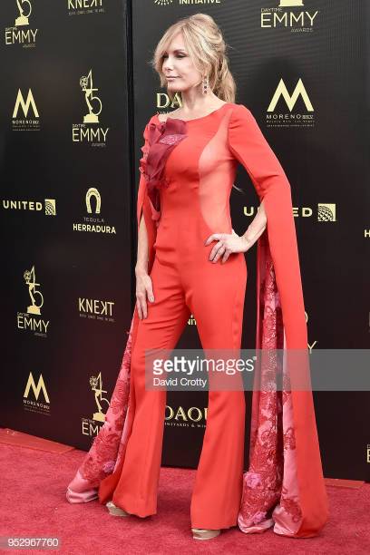 Celebrity Actress Tracey Bregman attends The 45th DAY TIME EMMY Awards  wearing an exquisite creation from Couturier Celebrity Designer Sonia ÉTÉ |  BEVERLY HILLS DESIGN INSTITUTE